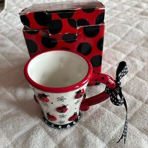 Burton and Burton Ladybug Coffee Mug Cup NIB
